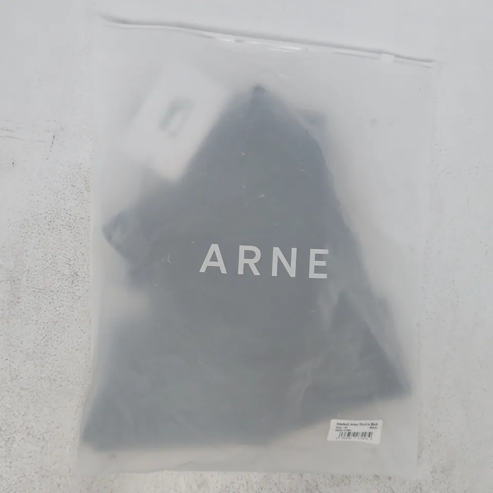BAGGED ARNE INTERLOCK JERSEY SHORT IN BLACK SIZE MEDIUM
