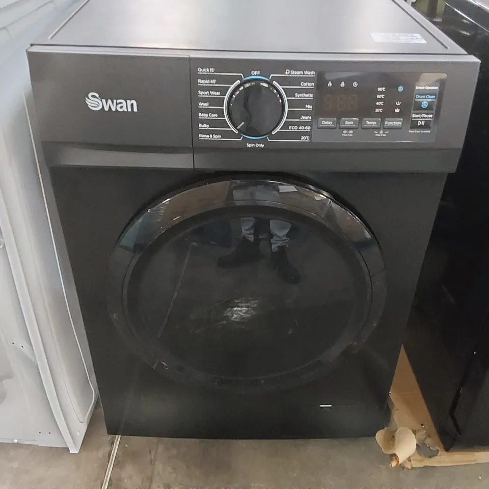 SWAN SW75130B 9KG LOAD, 1400 SPIN FREESTANDING WASHING MACHINE - BLACK