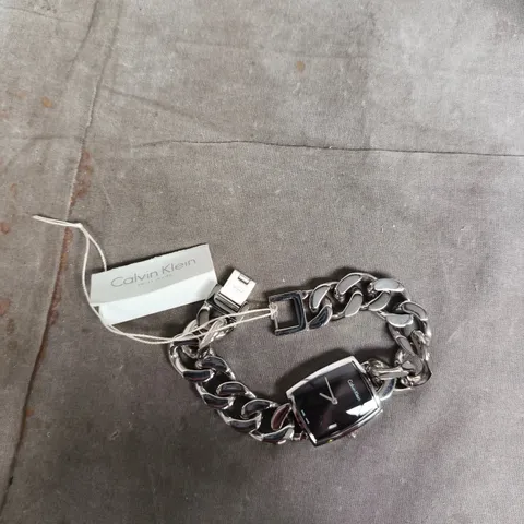 CALVIN KLEIN WRISTWATCH WITH STAINLESS STEEL LINK BRACELET, BLACK DIAL