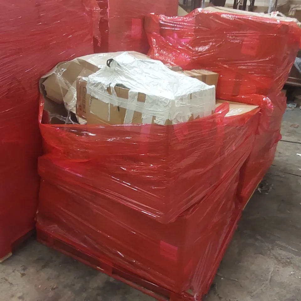 PALLET CONTAINING A LARGE QUANTITY OF ASSORTED ITEMS INCLUDING: OFFICE CHAIR, BED FRAME ECT