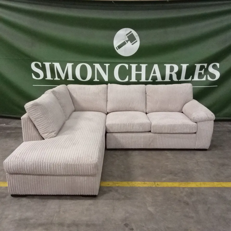 AMALFI STANDARD BACK LEFT HAND FABRIC CORNER CHAISE SOFA - CREAM RRP £949