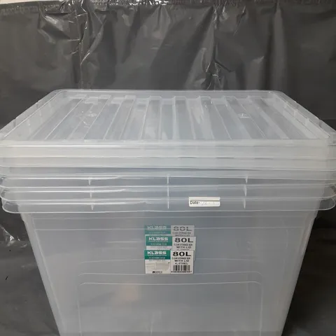 3 KLASS 80L CLEAR STORAGE BOX WITH LID