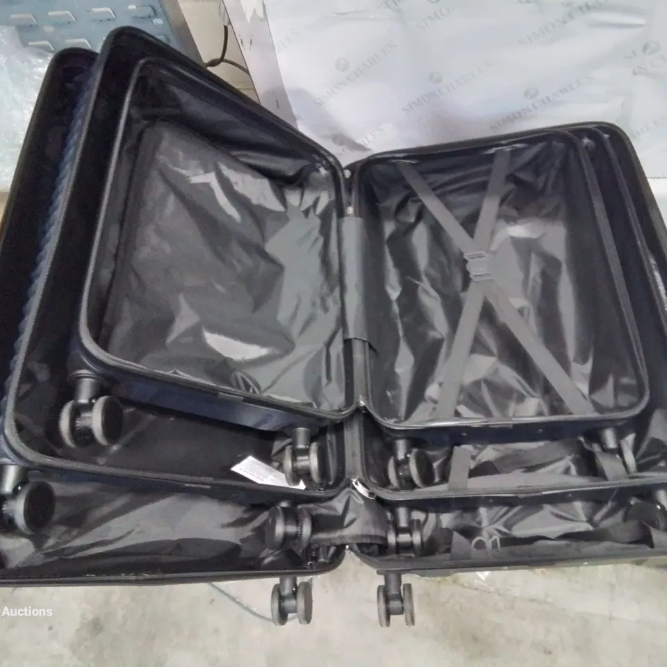 SET OF 3 NAVY HEAVY DUTY TRAVEL SUITCASE 