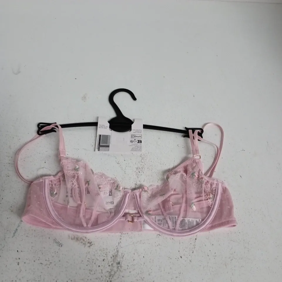 M&S BY BOUTIQUE SCOOP DEMI UNDERWIRED BRA – UK 34B, PINK LACE