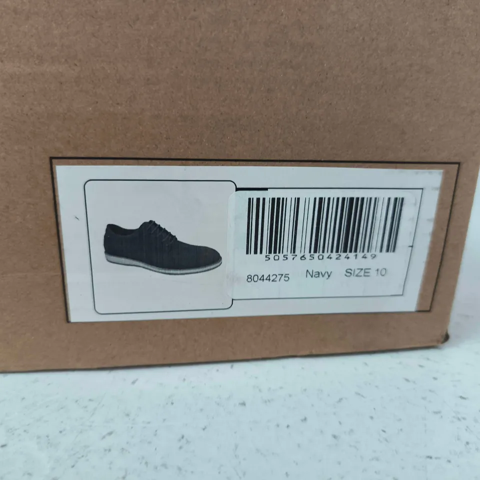 BOXED PAIR OF MENS NAVY SUEDE DERBY SHOES – UK 10 (MEN)
