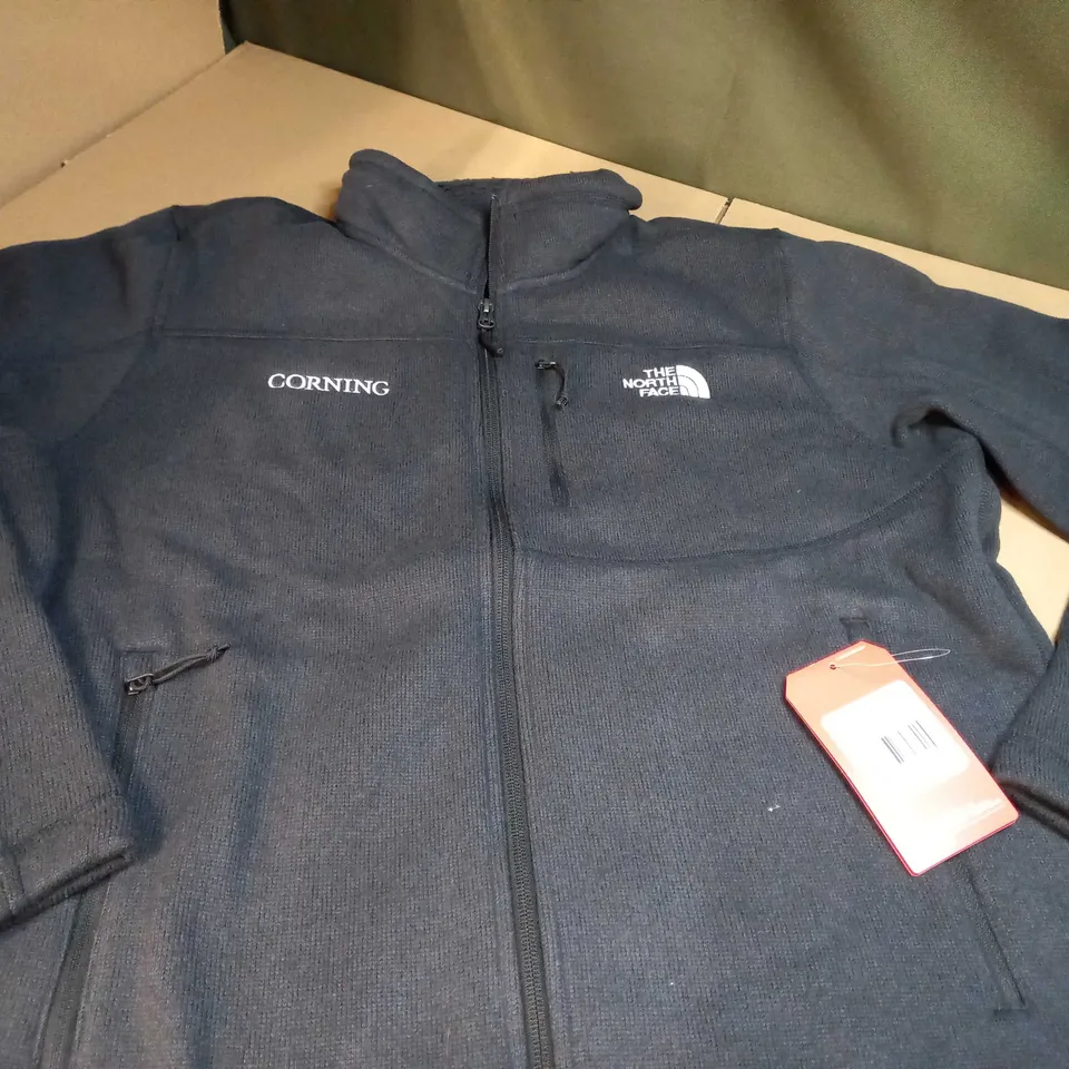 THE NORTH FACE BLACK FLEECED JACKET - LARGE