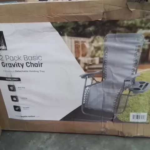 BOXED KEPLIN 2 PACK BASIC GRAVITY CHAIR SET -DARK GREY-