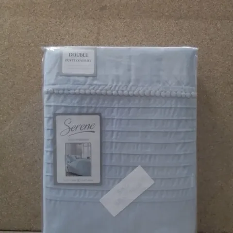 BRAND NEW SERENE DOUBLE DUVET COVER SET - SKY BLUE