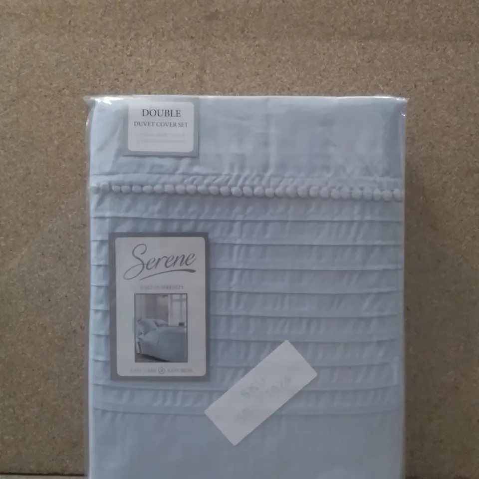 BRAND NEW SERENE DOUBLE DUVET COVER SET - SKY BLUE