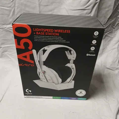 LOGITECH LIGHTSPEED WIRELESS HEADSET + BASE STATION – WHITE, BOXED