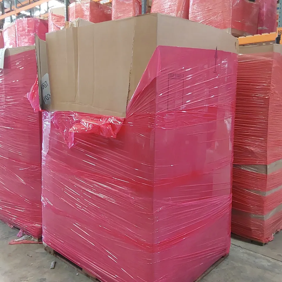 PALLET OF ASSORTED ITEMS INCLUDING: ELECTRIC CLOTHES DRYER, MEMORY FOAM CERVICAL PILLOW, FOLDABLE BED RAIL, STORAGE CAGE ECT