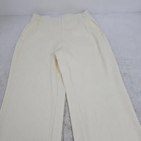 WYNNE LAYERS CREAM CORDUROY WIDE-LEG TROUSERS – WOMEN'S, SIZE L