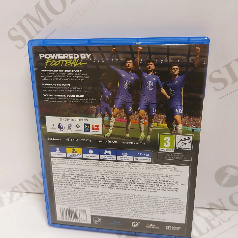 FIFA 22 ON PS4 PEGI 3