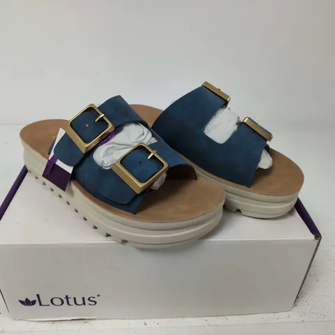 BOXED PAIR OF LOTUS VOLOS BLUE SANDALS, EU 37 (UK 4)
