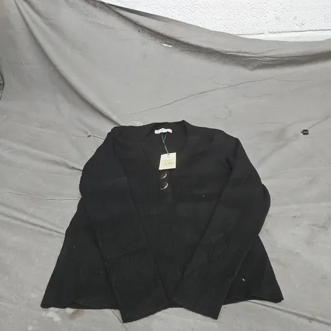 HOBBS KAYA RIBBED JUMPER BLACK MEDIUM WITH TAGS