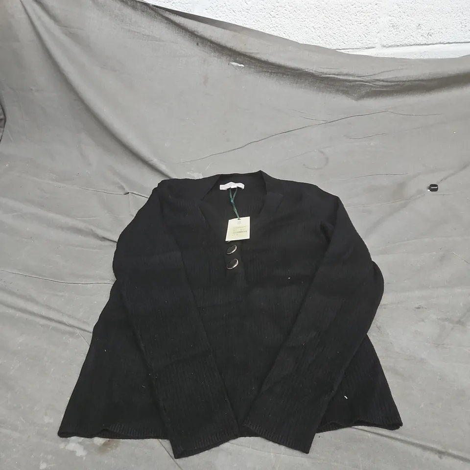 HOBBS KAYA RIBBED JUMPER BLACK MEDIUM WITH TAGS