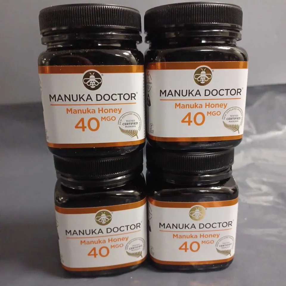 LOT OF 4 250G TUBS OF MANUKA DOCTOR 40MGO HONET