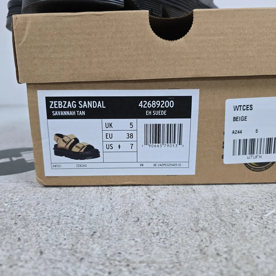 DR MARTENS ZEBZAG SCANDAL SAVANNAH TAN UK 5 BOXED