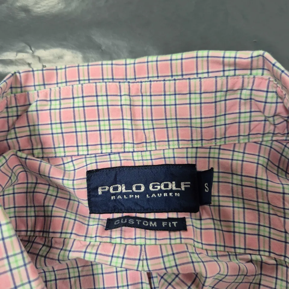 POLO RALPH LAUREN POLO GOLF CUSTOM FIT SHIRT – PINK CHECK, UK S