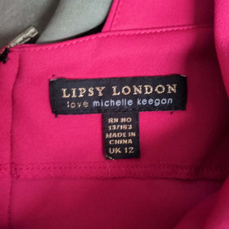 LIPSY LONDON BY LOVE MICHELLE KEEGAN PINK DRESS UK 12