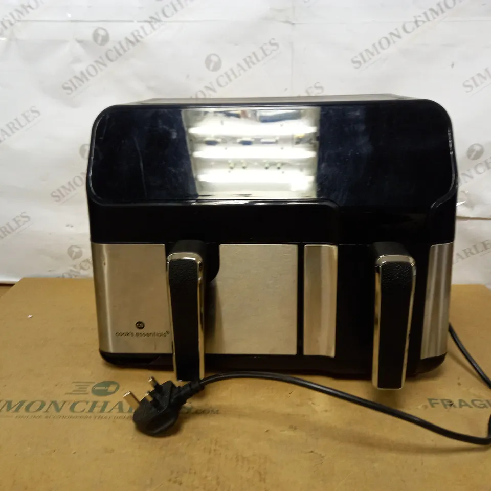 COOKS ESSENTIALS DUAL AIRFRYER (VISIBLY DAMAGED)
