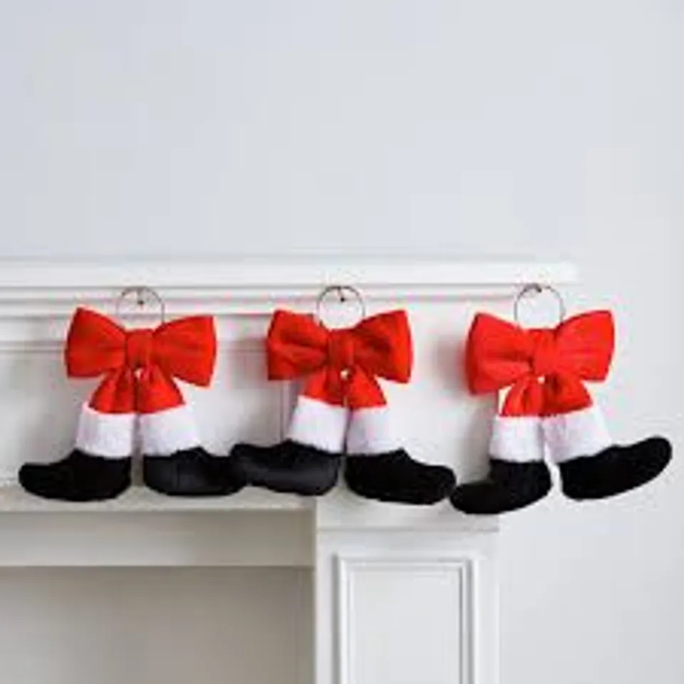 SANTA EXPRESS SET OF 3 RED SANTA LEGS DECORATION
