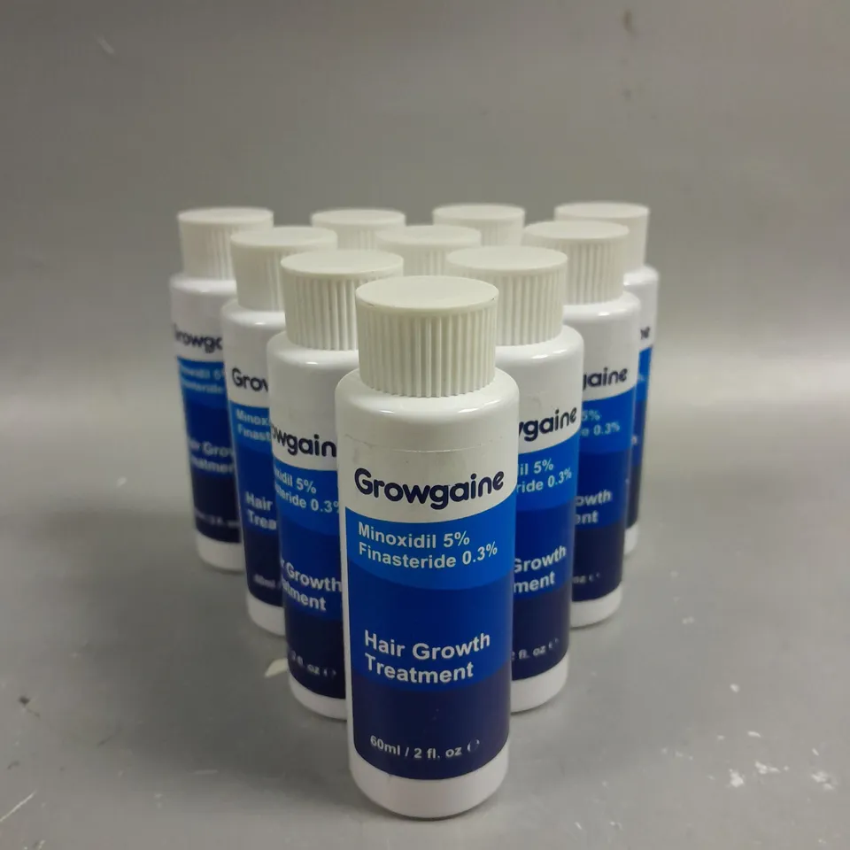 LOT OF 10 GROWGAINE HAIR GROWTH TREATMENT 5% MINOXIDIL & 0.3% FINASTERIDE