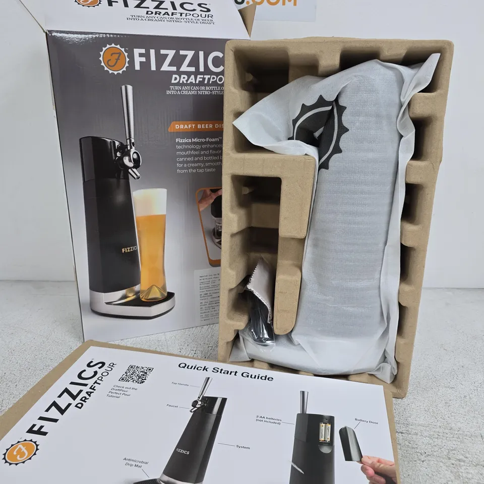 BOXED FIZZICS DRAFTPOUR RICH MICRO-FOAM TECHNOLOGY BEER DISPENSER
