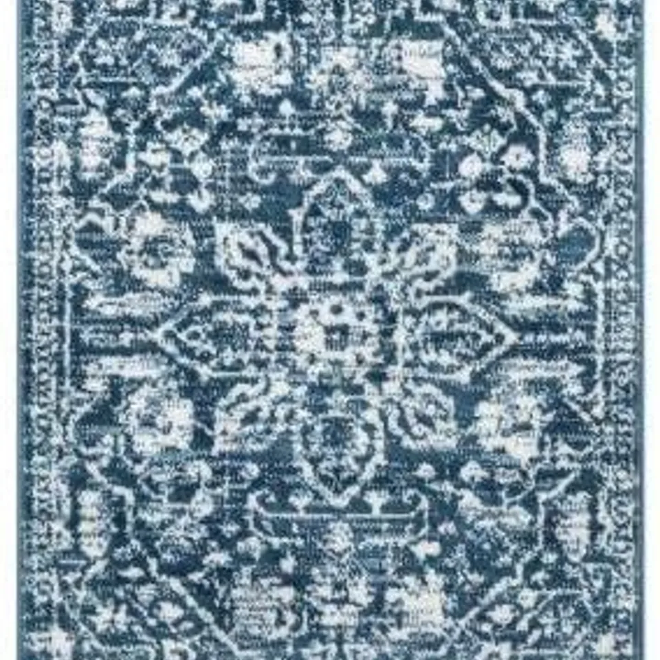 BOXED DAZZLE GREEN /WHITE RUG - 67  X 220 CM