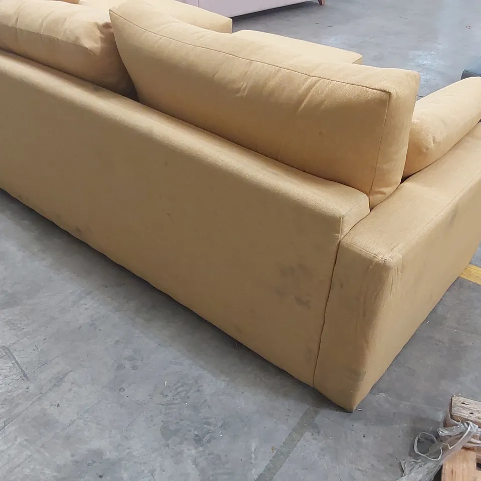 QUALITY DESIGNER ASHWELL CORNER CHAISE STORAGE SOFA BED WITH STORAGE OTTOMAN/FOOTSTOOL - MARIGOLD FABRIC