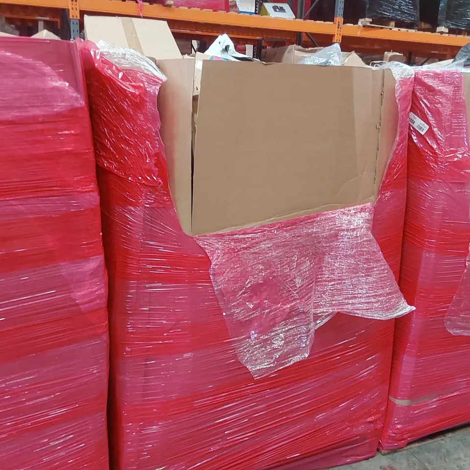 PALLET OF ASSORTED ITEMS INCLUDING: INFLATABLE SWIMMING POOL, ROLLING CRATE, FOLDABLE PLASTIC STORAGE BOX, UPGRADED TROLLEY, RETRACTABLE GATE ECT
