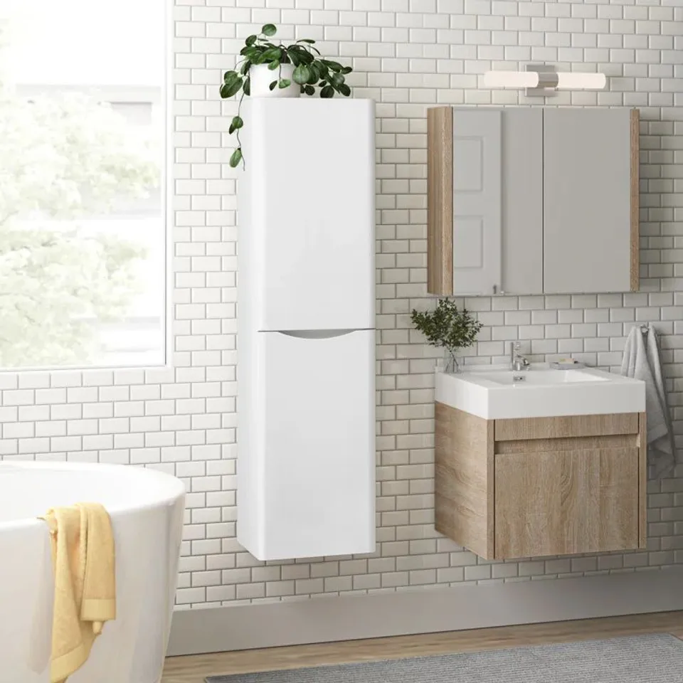 BOXED STANHOPE WALL LINEN CABINET - GLOSS WHITE (1 BOX)