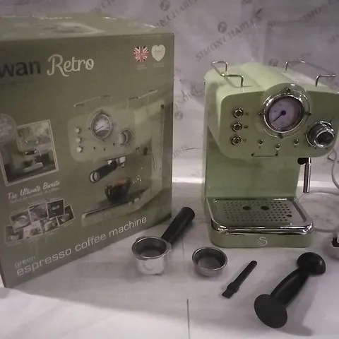 BOXED SWAN GREEN ESPRESSO COFFEE MACHINE 