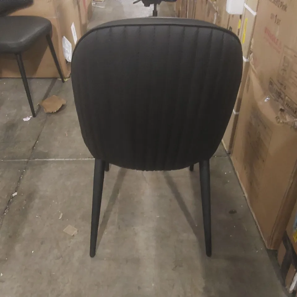 DANETTI SAYLOR BLACK FAUX LEATHER DINING CHAIR