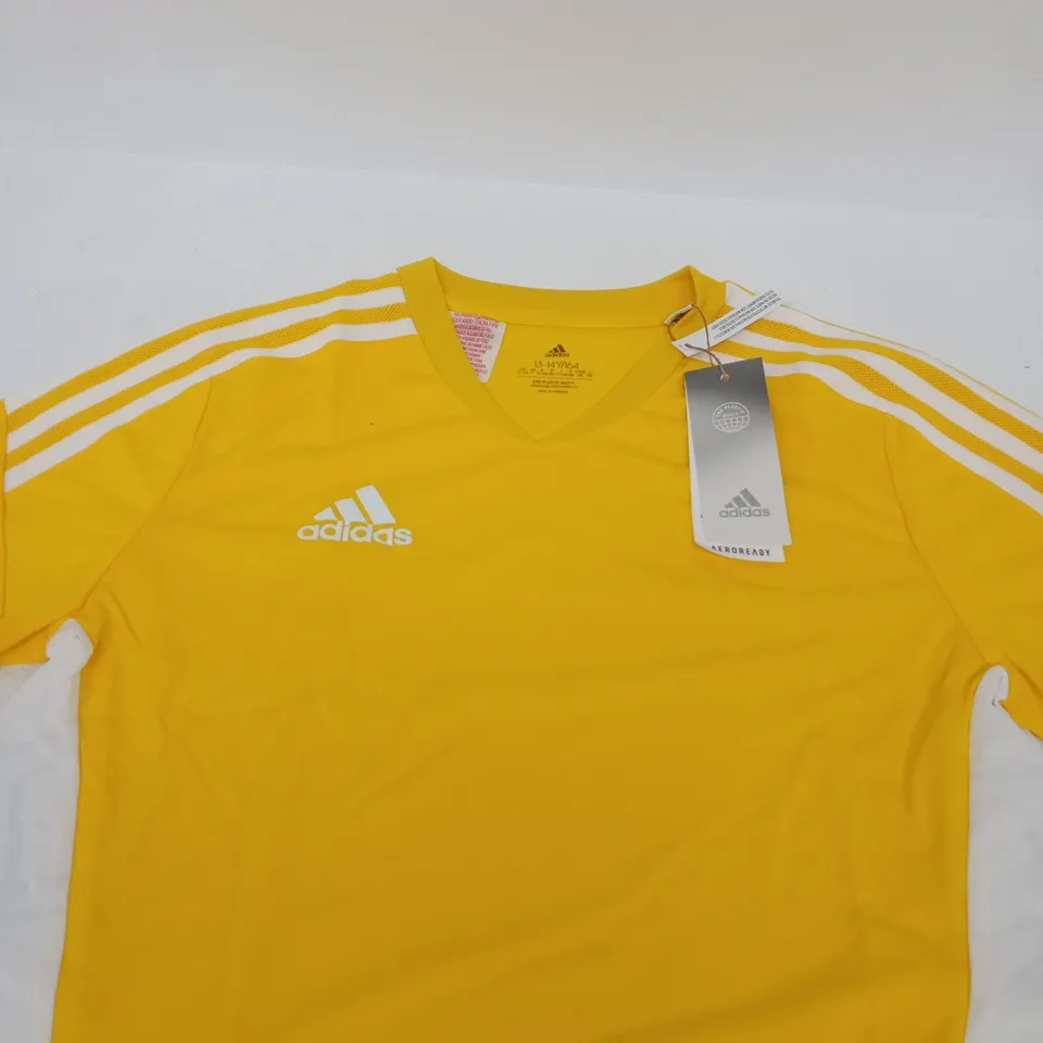 ADIDAS YELLOW TEE - SIZE 13/14 YRS