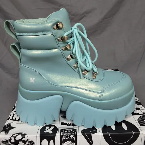BOXED KOI GOOEY BLUE PLATFORM BOOTS - UK 5