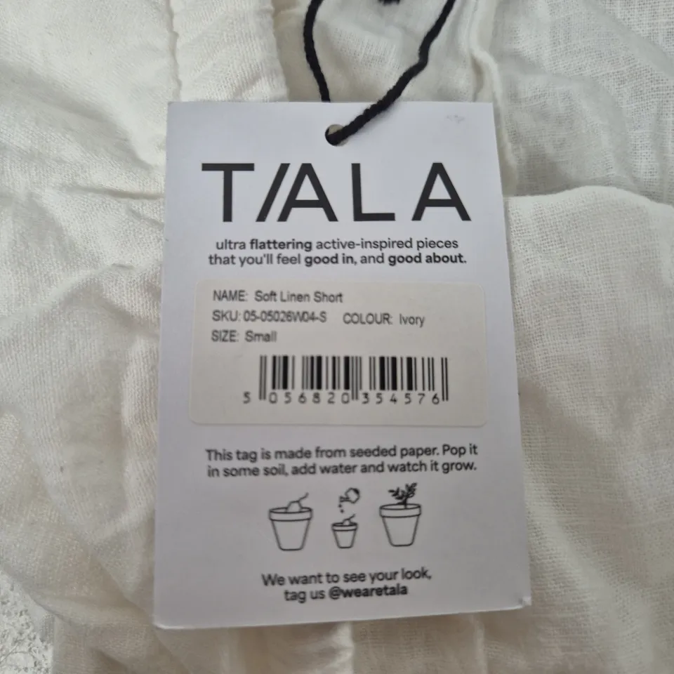TALA SOFT LINEN SHORT – IVORY, UK S (SMALL)