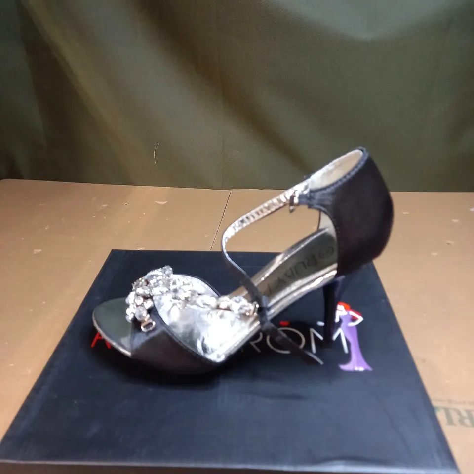 RUBY PROM DIAMANTE ANKLE STRAPPY HIGH HEEL SHOES SIZE 4