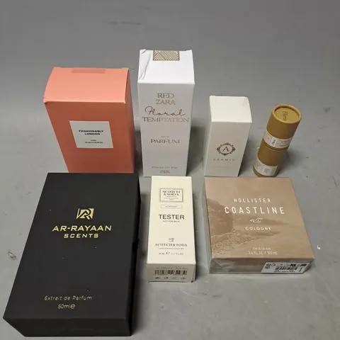 APPROXIMATELY 6 ASSORTED BOXED FRAGRANCES TO INCLUDE - ZARA FASHIONABLY LONDON - HOLLISTER COASTLINE COLOGNE - FFERN AUTUMN 24 - ETC