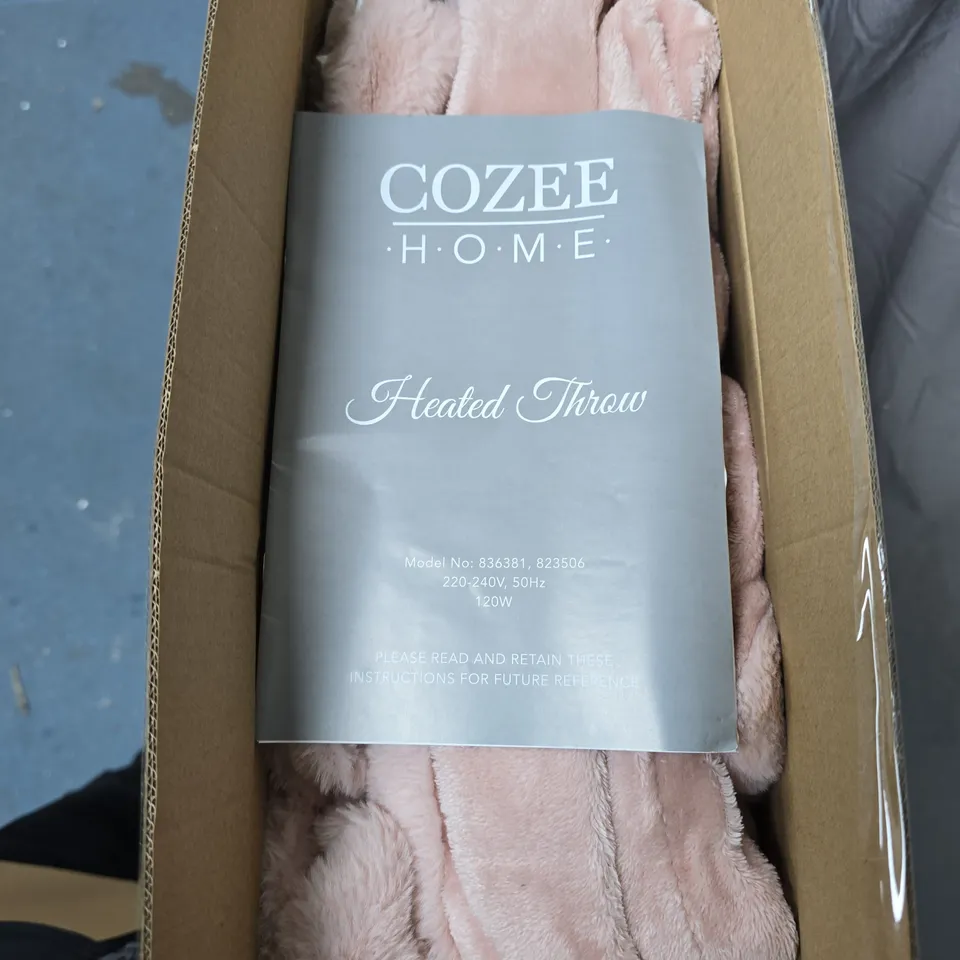 COZEE HOME LUXURY RUCHED FAUX FUR ABD VELVETSOFT HEATED THROW