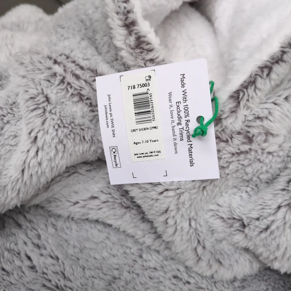 JOHN LEWIS GREY SHERPA FLEECE AGE 7 - 10