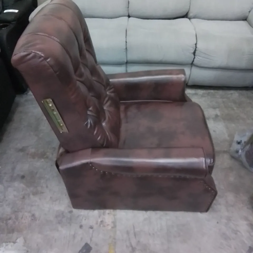 DESIGNER LEATHER RECLINING EASY CHAIR