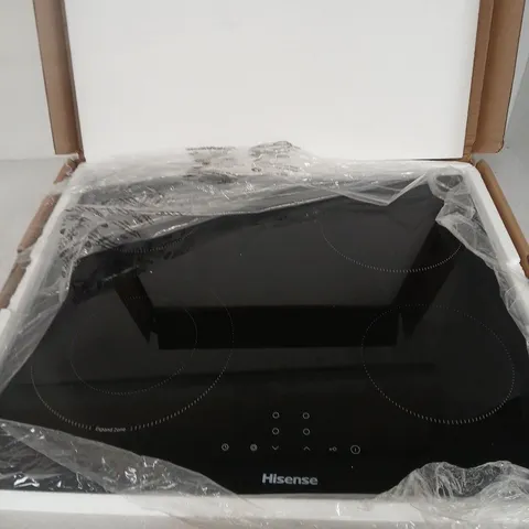 BOXED HISENSE E6422SC 60CM CERAMIC HOB - BLACK - COLLECTION ONLY