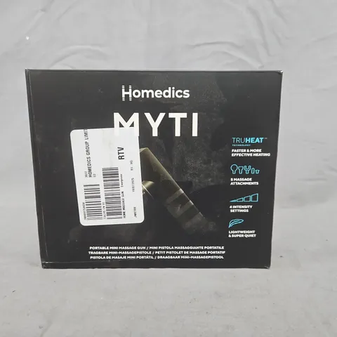BOXED HOMEDICS MYTI PORTABLE MINI MASSAGE GUN 