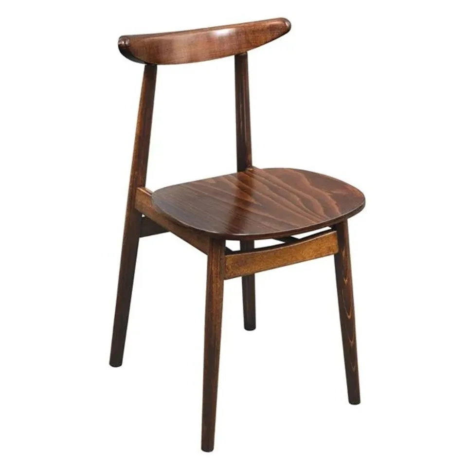 Boxed Fameg Cowhorn Side Chair Walnut set of 2