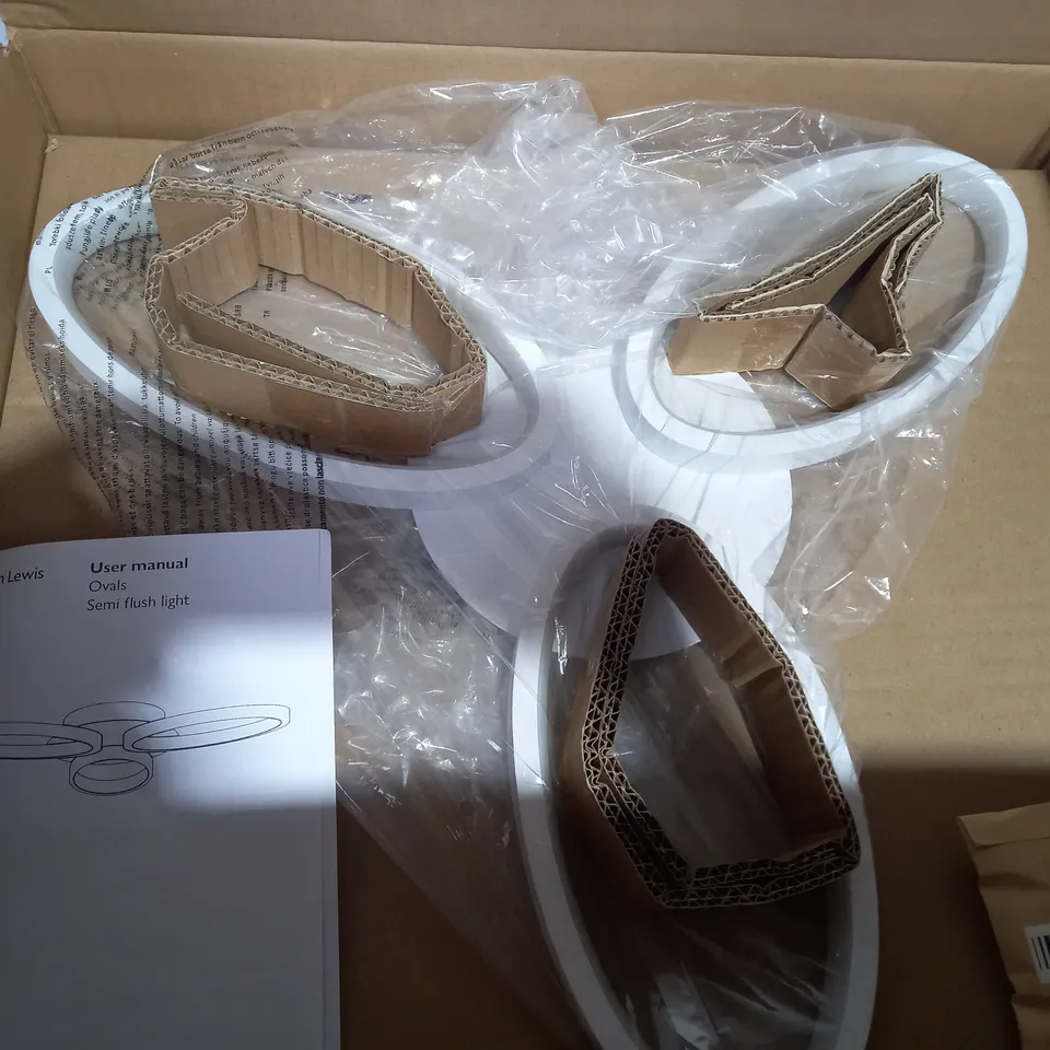 JOHN LEWIS OVALS 3 LIGHT INTEGRATED LED SEMI FLUSH CEILING LIGHT