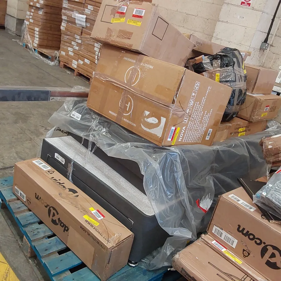 PALLET OF ASSORTED CONSUMER PRODUCTS/FURNITURE PARTS 