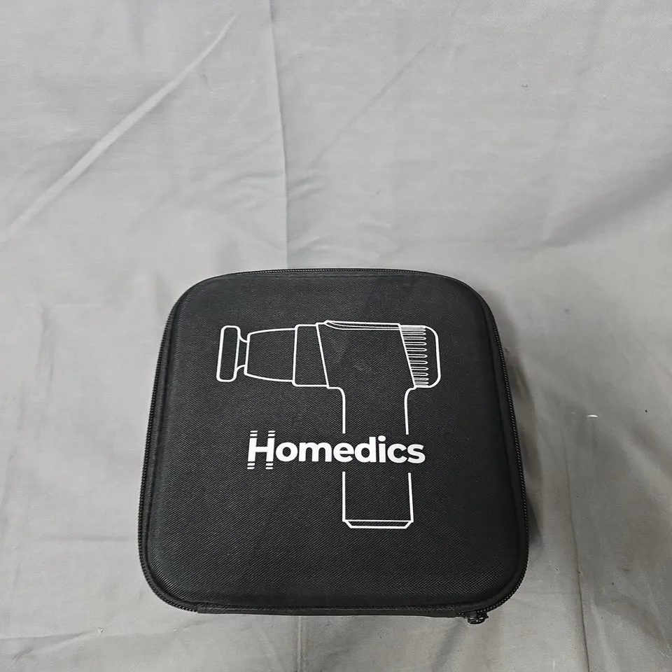 HOMEDICS PERCUSSION MASSAGE GUN WITH 4 ATTACHMENTS IN CASE