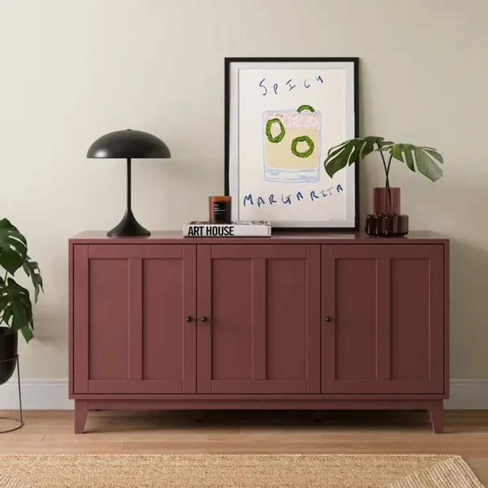 BOXED DUNELM HADLEY SELF ASSEMBLY SIDEBOARD RUSSET RED (1 BOX)