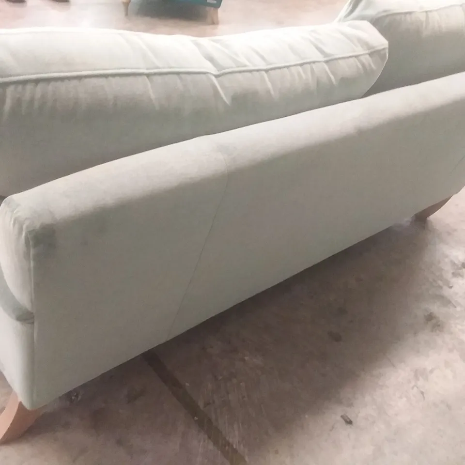 QUALITY BRITISH DESIGNER LOUNGE CO. ROSE 2.5 SEATER SOFA GREEN PLUSH FABRIC 